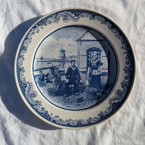 Delft Blue Holland Plate Fishing Scene